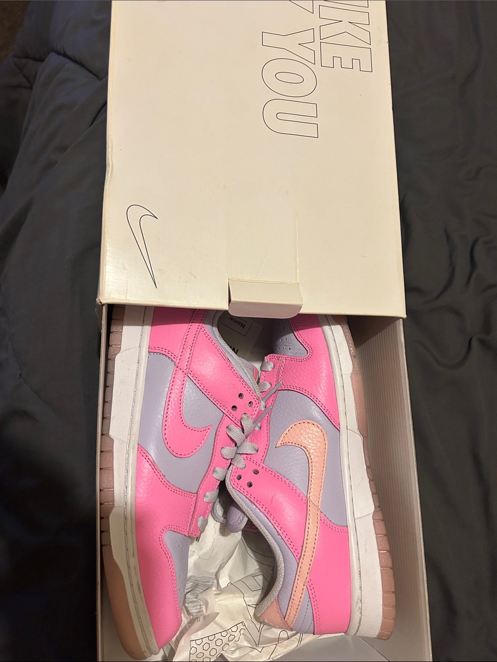 Nike Women's Low-Top Sneakers - Pink, Lavender & Peach Swoosh